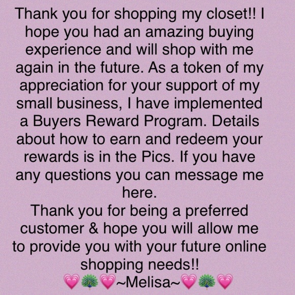 BUYER REWARDS ~ Thank you for Shopping🦚💞💕 - Picture 2 of 7